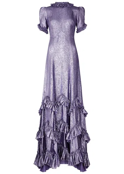 The Vampire's Wife Sky Rocket Lilac Ruffled Lamé Gown