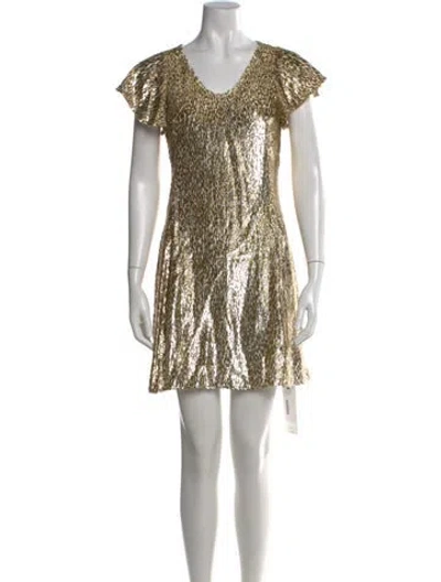 Pre-owned The Vampire's Wife Animal Print Mini Dress In Silver