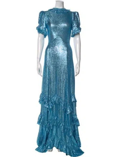 Pre-owned The Vampire's Wife Crew Neck Long Dress In Blue