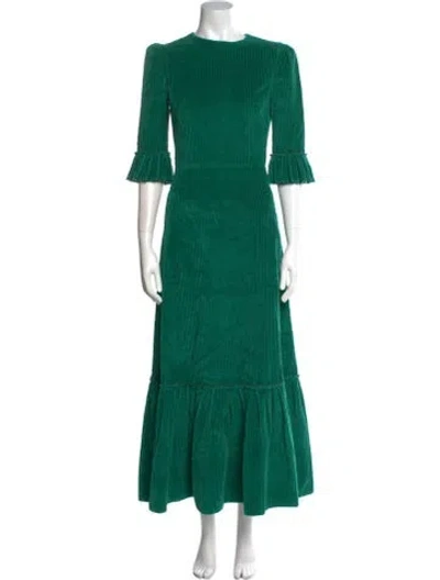 Pre-owned The Vampire's Wife Crew Neck Long Dress In Green