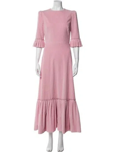 Pre-owned The Vampire's Wife Crew Neck Long Dress In Pink