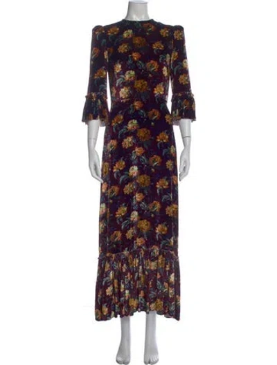 Pre-owned The Vampire's Wife Crew Neck Long Dress In Purple