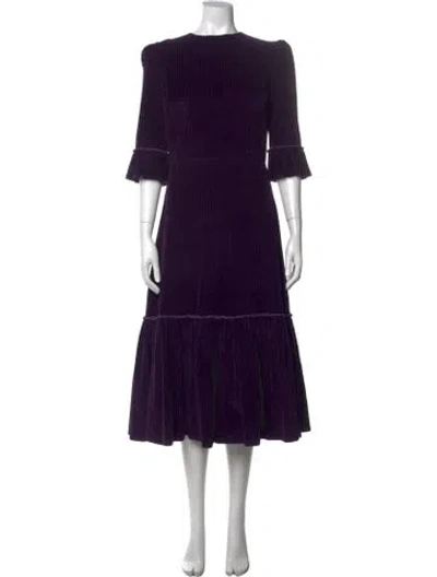 Pre-owned The Vampire's Wife Crew Neck Midi Length Dress In Purple