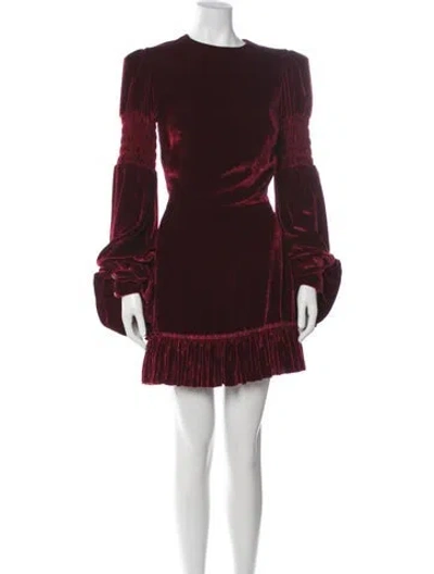 Pre-owned The Vampire's Wife Crew Neck Mini Dress In Burgundy