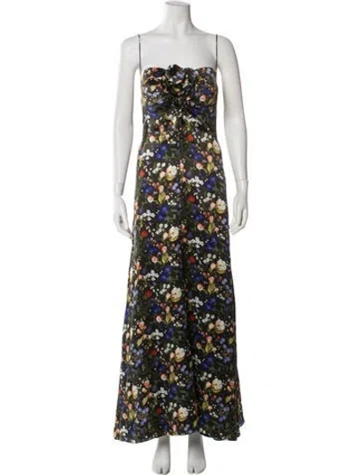 Pre-owned The Vampire's Wife Floral Print Long Dress In Black