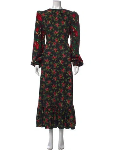 Pre-owned The Vampire's Wife Floral Print Long Dress In Black