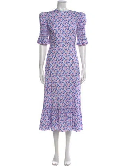 Pre-owned The Vampire's Wife Floral Print Long Dress In Blue