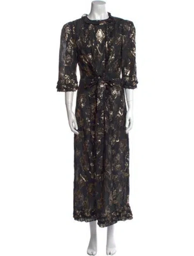 Pre-owned The Vampire's Wife Floral Print Long Dress In Multi