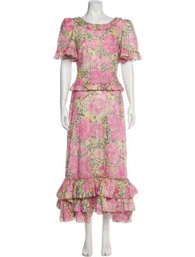 Pre-owned The Vampire's Wife Floral Print Long Dress In Multi