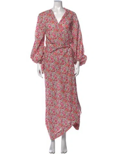 Pre-owned The Vampire's Wife Floral Print Long Dress In Pink