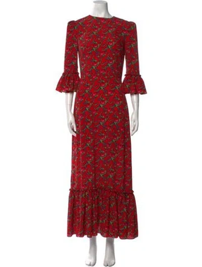 Pre-owned The Vampire's Wife Floral Print Long Dress In Red