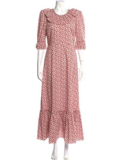 Pre-owned The Vampire's Wife Floral Print Long Dress In Red