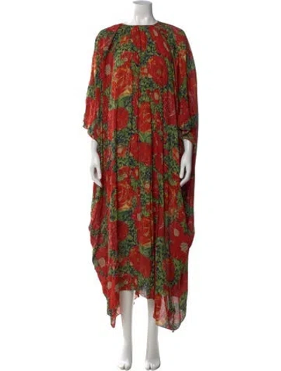 Pre-owned The Vampire's Wife Floral Print Long Dress In Red