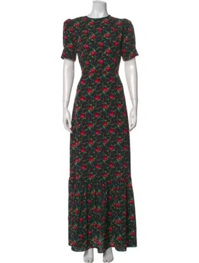 Pre-owned The Vampire's Wife Floral Print Long Dress W/ Tags In Black