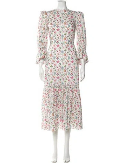 Pre-owned The Vampire's Wife Floral Print Long Dress In White