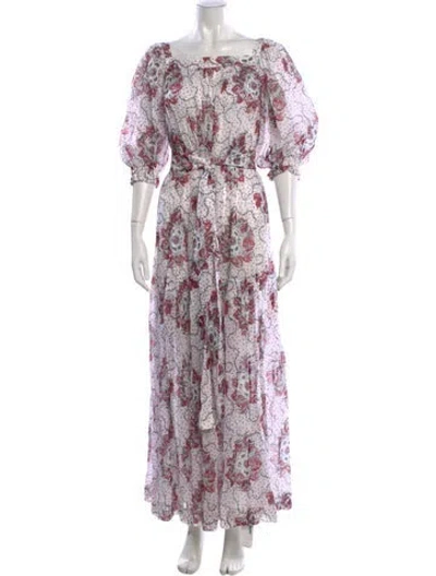 Pre-owned The Vampire's Wife Floral Print Long Dress In White
