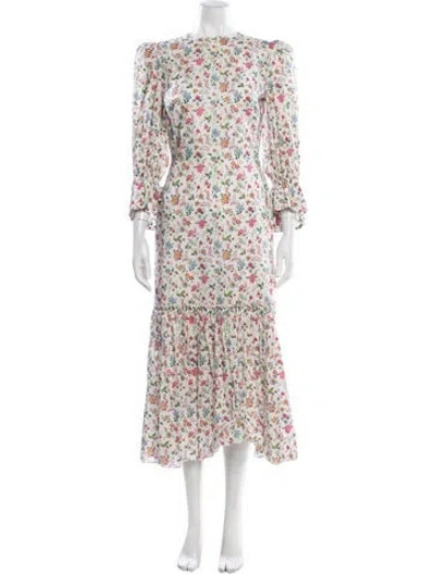 Pre-owned The Vampire's Wife Floral Print Long Dress In White