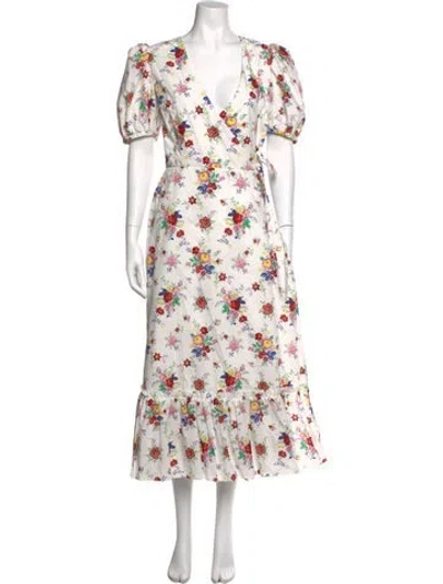 Pre-owned The Vampire's Wife Floral Print Long Dress In White