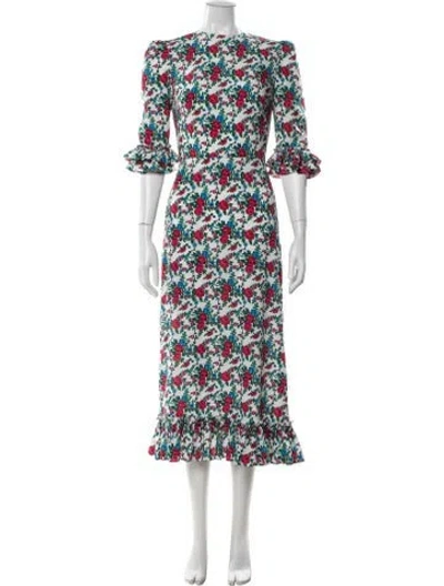 Pre-owned The Vampire's Wife Floral Print Long Dress In White
