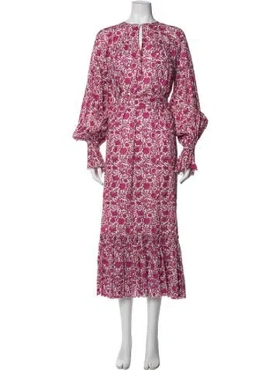 Pre-owned The Vampire's Wife Floral Print Midi Length Dress In Multi