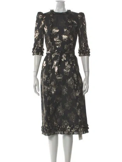 Pre-owned The Vampire's Wife Floral Print Midi Length Dress W/ Tags In Green