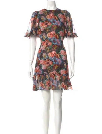 Pre-owned The Vampire's Wife Floral Print Mini Dress In Multi