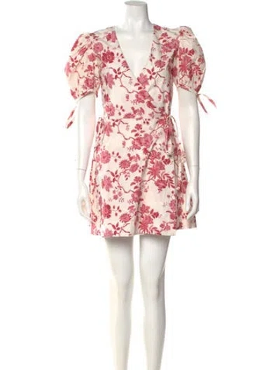 Pre-owned The Vampire's Wife Floral Print Mini Dress In Neutral