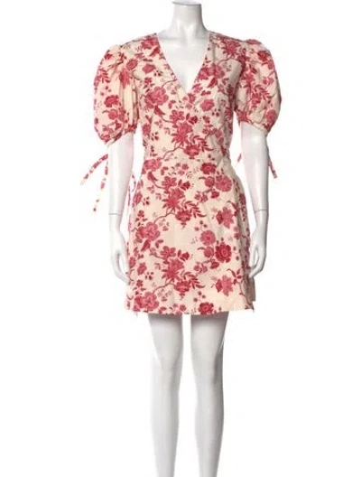 Pre-owned The Vampire's Wife Floral Print Mini Dress In Neutral