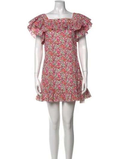 Pre-owned The Vampire's Wife Floral Print Mini Dress In Pink