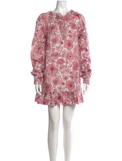 Pre-owned The Vampire's Wife Floral Print Mini Dress In Pink