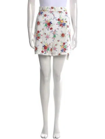 Pre-owned The Vampire's Wife Floral Print Mini Shorts W/ Tags In White