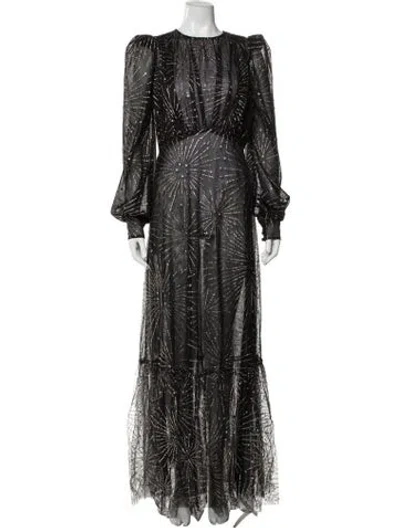 Pre-owned The Vampire's Wife Graphic Print Long Dress In Black