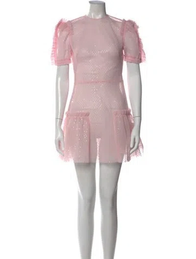 Pre-owned The Vampire's Wife Lace Pattern Mini Dress In Pink