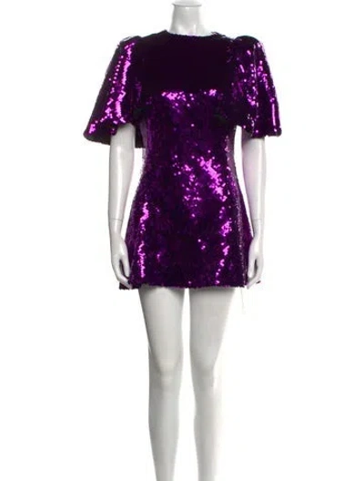 Pre-owned The Vampire's Wife Lace Pattern Mini Dress W/ Tags In Purple