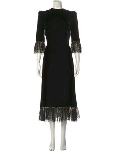 Pre-owned The Vampire's Wife Mock Neck Long Dress In Black