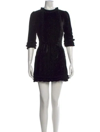 Pre-owned The Vampire's Wife Mock Neck Mini Dress In Black