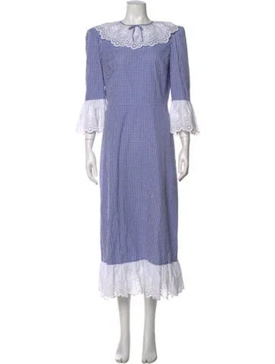 Pre-owned The Vampire's Wife Plaid Print Long Dress In Multi