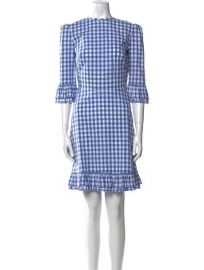 Pre-owned The Vampire's Wife Plaid Print Mini Dress In Blue