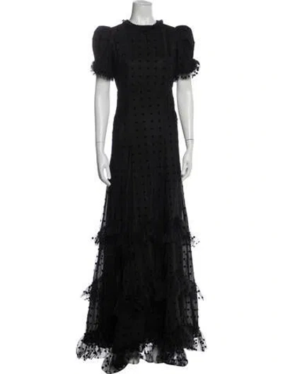 Pre-owned The Vampire's Wife Polka Dot Print Long Dress In Black