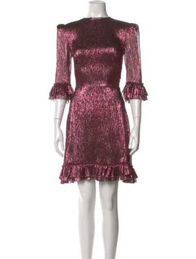 Pre-owned The Vampire's Wife Printed Mini Dress In Pink