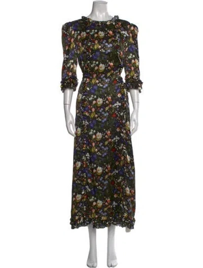 Pre-owned The Vampire's Wife Silk Long Dress W/ Tags In Green