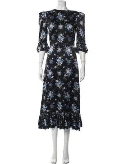 Pre-owned The Vampire's Wife Silk Midi Length Dress In Black