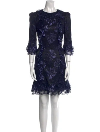 Pre-owned The Vampire's Wife Silk Mini Dress In Blue