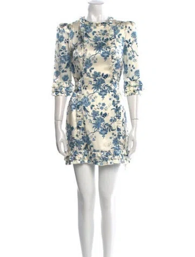 Pre-owned The Vampire's Wife Silk Mini Dress In Blue