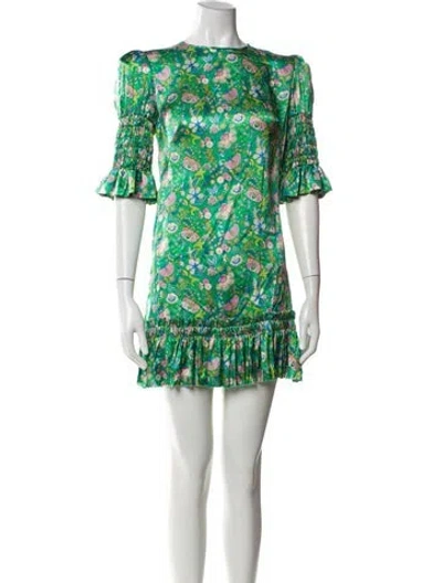 Pre-owned The Vampire's Wife Silk Mini Dress In Green