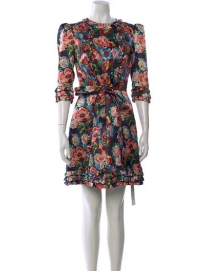 Pre-owned The Vampire's Wife Silk Mini Dress In Multi