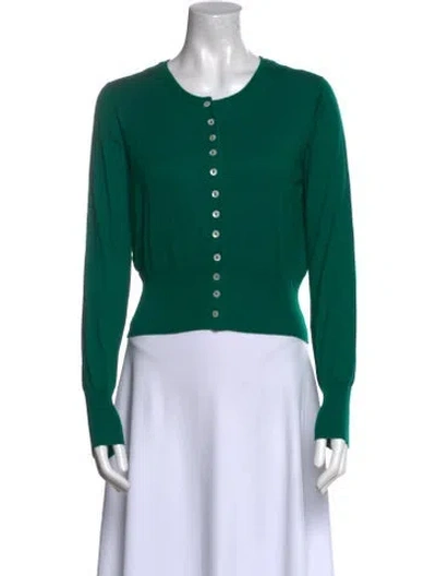 Pre-owned The Vampire's Wife Silk Scoop Neck Sweater In Green