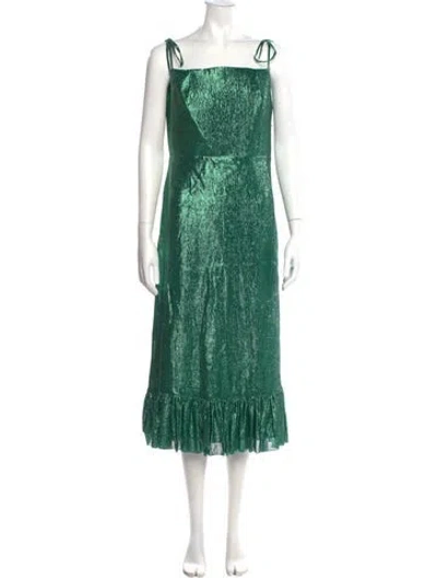 Pre-owned The Vampire's Wife Square Neckline Midi Length Dress In Green