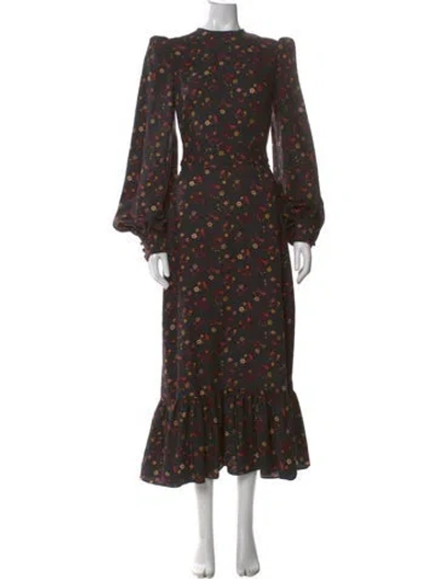 Pre-owned The Vampire's Wife Wool Long Dress W/ Tags In Brown