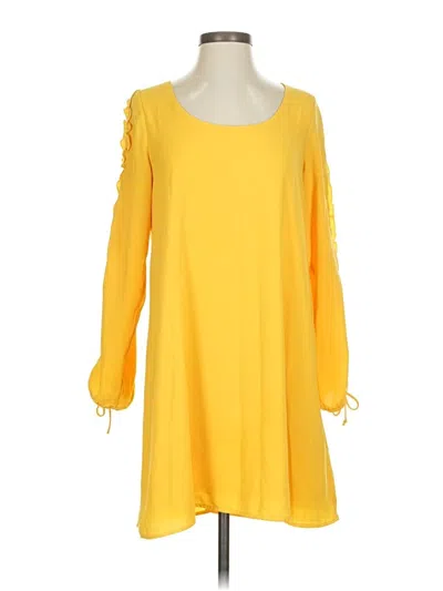 Pre-owned The Vanity Room 3/4 Sleeve Top Yellow Boatneck Tops